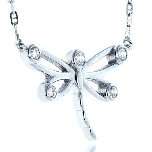 Diamond Dragonfly Pendant - Three-Quarter View -  1322 - Thumbnail