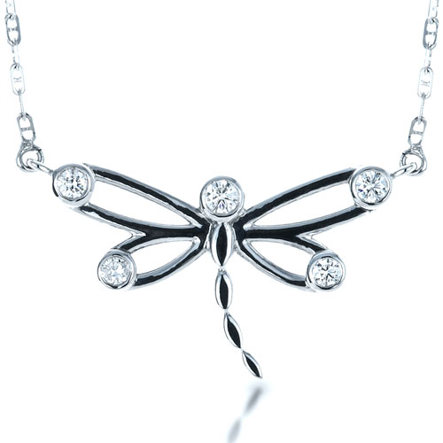 Diamond Dragonfly Pendant - Flat View -  1322 - Thumbnail