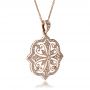 18k Rose Gold 18k Rose Gold Diamond Filigree Pendant - Flat View -  1234 - Thumbnail