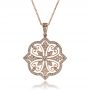 14k Rose Gold 14k Rose Gold Diamond Filigree Pendant - Front View -  1234 - Thumbnail