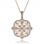 18k Rose Gold 18k Rose Gold Diamond Filigree Pendant - Front View -  1234 - Thumbnail