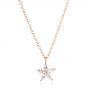 14k Rose Gold 14k Rose Gold Diamond Flower Necklace - Three-Quarter View -  106975 - Thumbnail