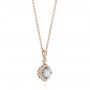 18k Rose Gold 18k Rose Gold Diamond Halo Pendant - Flat View -  103989 - Thumbnail