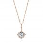 14k Rose Gold 14k Rose Gold Diamond Halo Pendant - Three-Quarter View -  103989 - Thumbnail