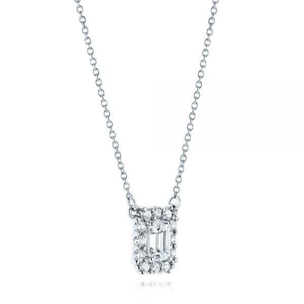  Platinum Platinum Diamond Halo Pendant - Flat View -  106504