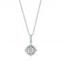  Platinum Platinum Diamond Halo Pendant - Three-Quarter View -  103989 - Thumbnail