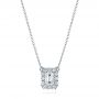 14k White Gold 14k White Gold Diamond Halo Pendant - Three-Quarter View -  106504 - Thumbnail
