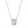 14k White Gold 14k White Gold Diamond Halo Pendant - Three-Quarter View -  106504 - Thumbnail