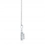 14k White Gold Diamond Halo Pendant - Side View -  103989 - Thumbnail