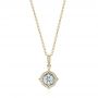 18k Yellow Gold 18k Yellow Gold Diamond Halo Pendant - Three-Quarter View -  103989 - Thumbnail