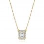 18k Yellow Gold 18k Yellow Gold Diamond Halo Pendant - Three-Quarter View -  106504 - Thumbnail