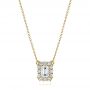 18k Yellow Gold 18k Yellow Gold Diamond Halo Pendant - Three-Quarter View -  106504 - Thumbnail