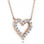 18k Rose Gold 18k Rose Gold Diamond Heart Pendant - Flat View -  100649 - Thumbnail