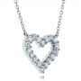  Platinum Platinum Diamond Heart Pendant - Flat View -  100649 - Thumbnail