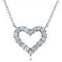  Platinum Platinum Diamond Heart Pendant - Three-Quarter View -  100649 - Thumbnail