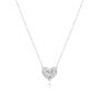 14k White Gold Diamond Heart Pendant - Three-Quarter View -  108316 - Thumbnail