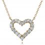 18k Yellow Gold 18k Yellow Gold Diamond Heart Pendant - Three-Quarter View -  100649 - Thumbnail