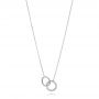  Platinum Platinum Diamond Intertwined Two-tone Circles Necklace - Three-Quarter View -  107020 - Thumbnail