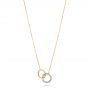 14k Yellow Gold 14k Yellow Gold Diamond Intertwined Two-tone Circles Necklace - Three-Quarter View -  107020 - Thumbnail