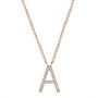 14k Rose Gold 14k Rose Gold Diamond Letter Pendants - Side View -  100033 - Thumbnail