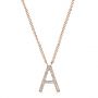 14k Rose Gold 14k Rose Gold Diamond Letter Pendants - Side View -  100033 - Thumbnail