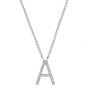 14k White Gold Diamond Letter Pendants - Side View -  100033 - Thumbnail