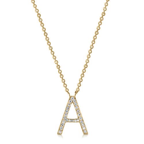 14k Yellow Gold 14k Yellow Gold Diamond Letter Pendants - Side View - 100033