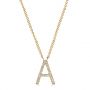 14k Yellow Gold 14k Yellow Gold Diamond Letter Pendants - Side View -  100033 - Thumbnail