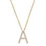 14k Yellow Gold 14k Yellow Gold Diamond Letter Pendants - Side View -  100033 - Thumbnail