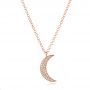 18k Rose Gold 18k Rose Gold Diamond Moon Necklace - Three-Quarter View -  106978 - Thumbnail