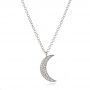  Platinum Platinum Diamond Moon Necklace - Three-Quarter View -  106978 - Thumbnail