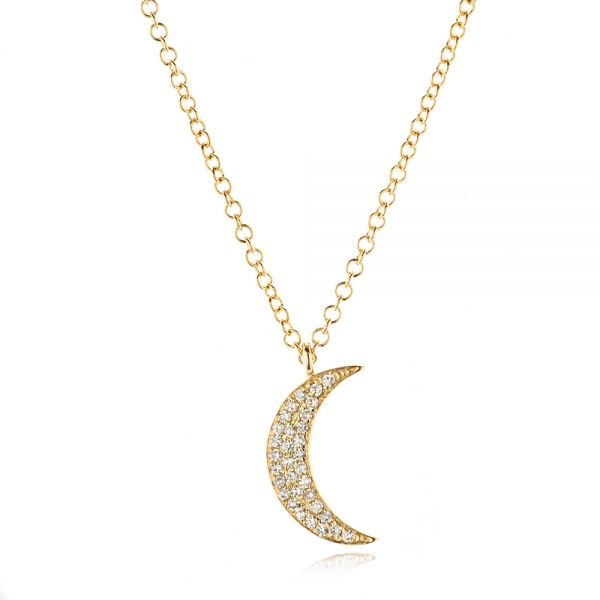 Diamond Moon Charm Necklace