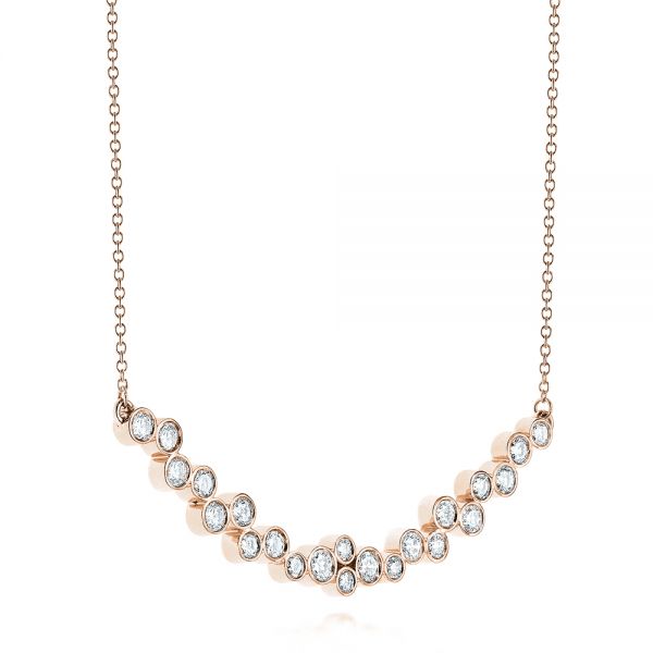 14k Rose Gold 14k Rose Gold Diamond Necklace - Flat View - 106652