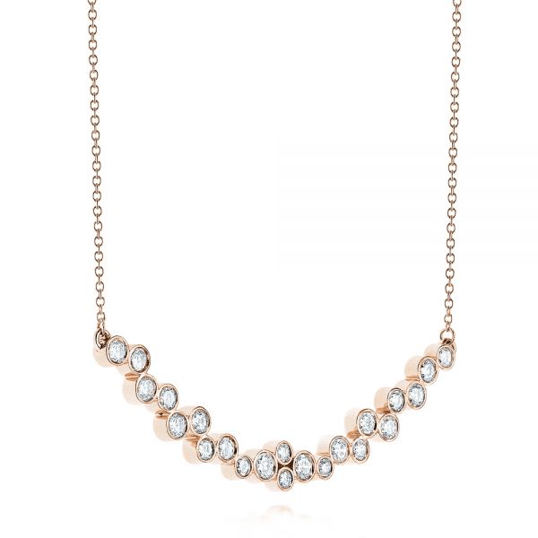 18k Rose Gold 18k Rose Gold Diamond Necklace - Flat View -  106652