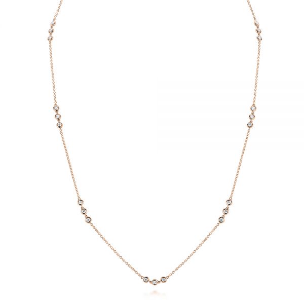 14k Rose Gold 14k Rose Gold Diamond Necklace - Three-Quarter View -  105347