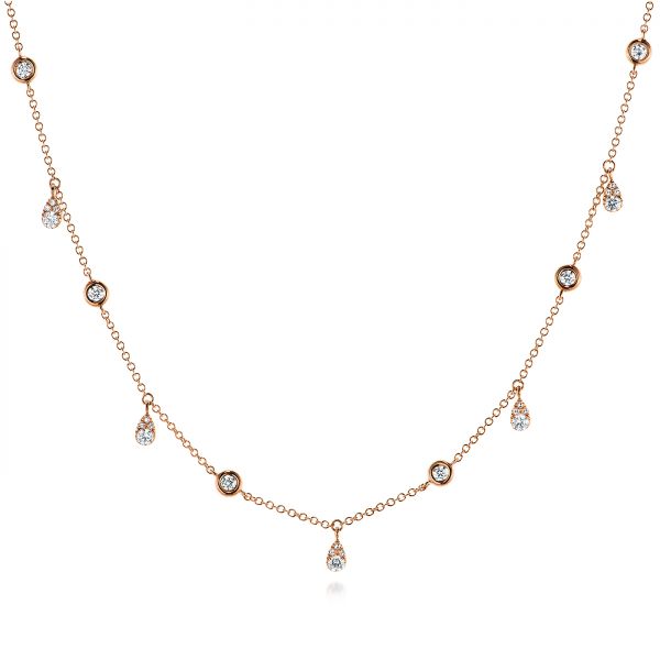 18k Rose Gold 18k Rose Gold Diamond Necklace - Three-Quarter View -  105933