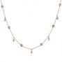 14k Rose Gold Diamond Necklace - Three-Quarter View -  105933 - Thumbnail