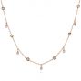 14k Rose Gold Diamond Necklace - Three-Quarter View -  105933 - Thumbnail