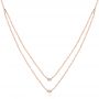 14k Rose Gold 14k Rose Gold Diamond Necklace - Three-Quarter View -  106509 - Thumbnail