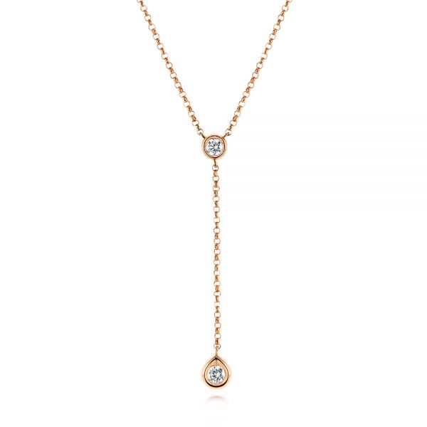 14k Rose Gold 14k Rose Gold Diamond Necklace - Three-Quarter View -  106512