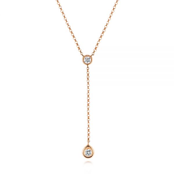 18k Rose Gold 18k Rose Gold Diamond Necklace - Three-Quarter View -  106512