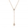 14k Rose Gold 14k Rose Gold Diamond Necklace - Three-Quarter View -  106512 - Thumbnail