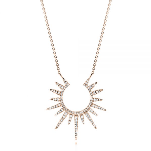 14k Rose Gold 14k Rose Gold Diamond Necklace - Three-Quarter View -  106513