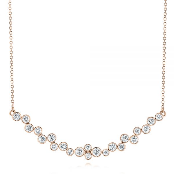 14k Rose Gold 14k Rose Gold Diamond Necklace - Three-Quarter View -  106652