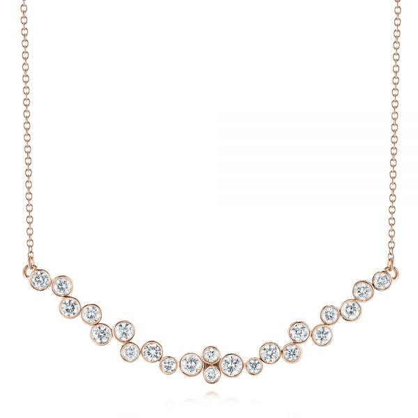 18k Rose Gold 18k Rose Gold Diamond Necklace - Three-Quarter View -  106652