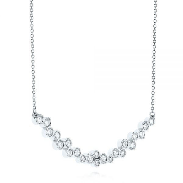 18k White Gold 18k White Gold Diamond Necklace - Flat View -  106652