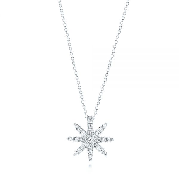  Platinum Platinum Diamond Necklace - Three-Quarter View -  103703