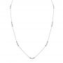 14k White Gold Diamond Necklace - Three-Quarter View -  105347 - Thumbnail