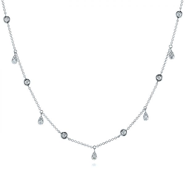  Platinum Platinum Diamond Necklace - Three-Quarter View -  105933