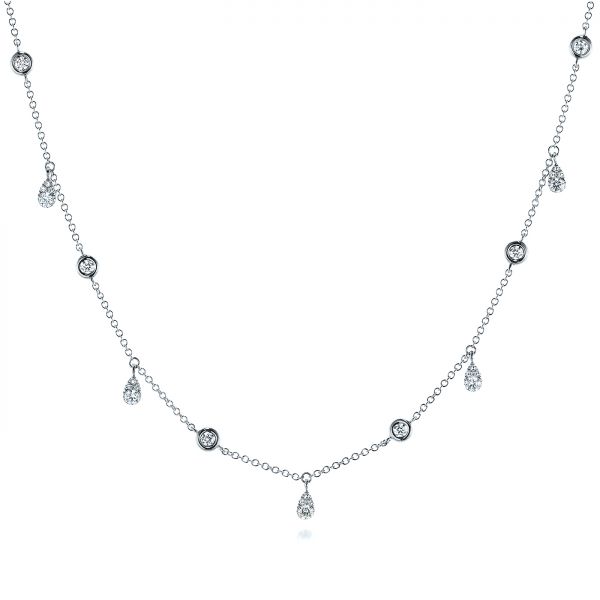 Platinum Platinum Diamond Necklace - Three-Quarter View - 105933